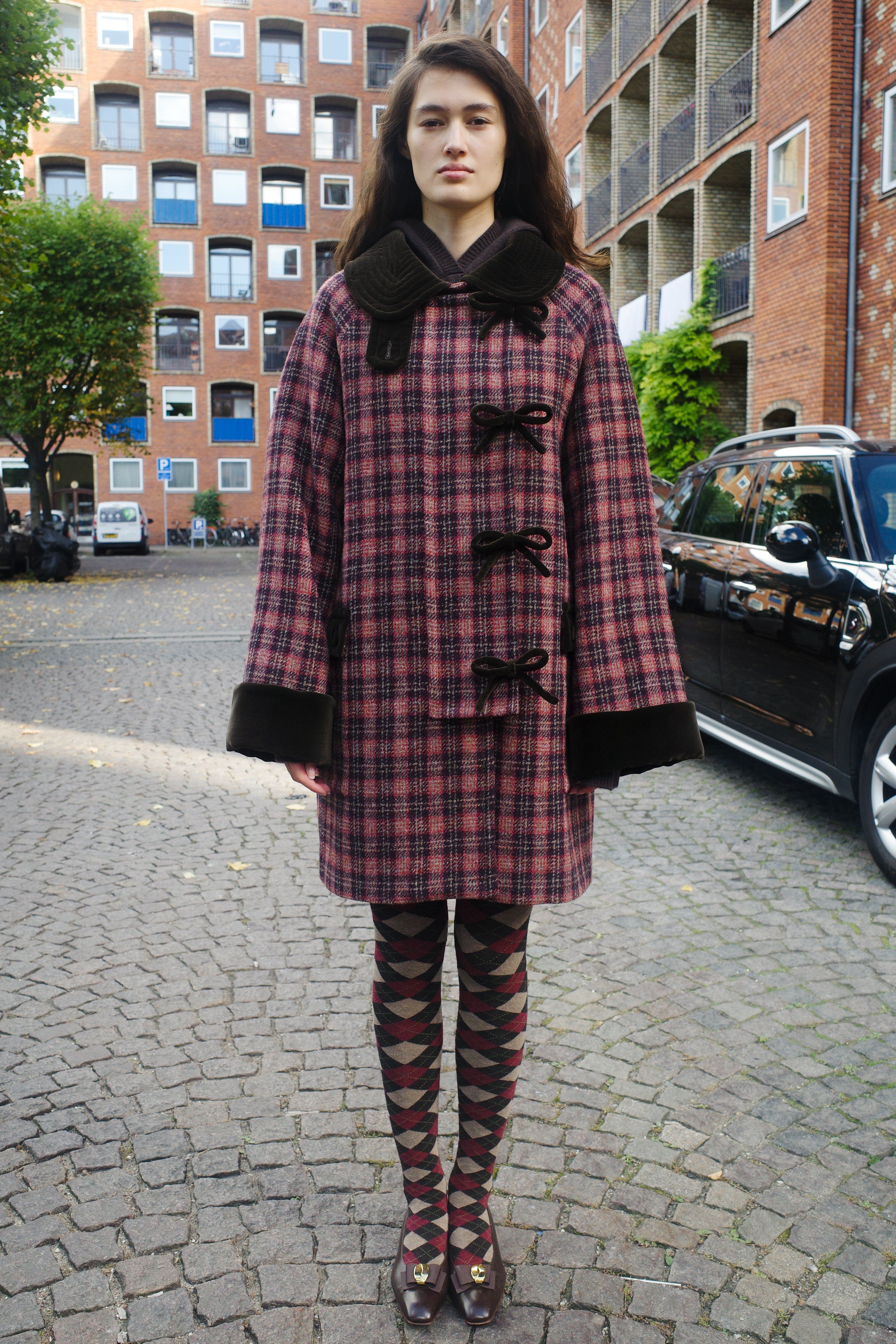 Thea Coat Harris Tweed Rose Check