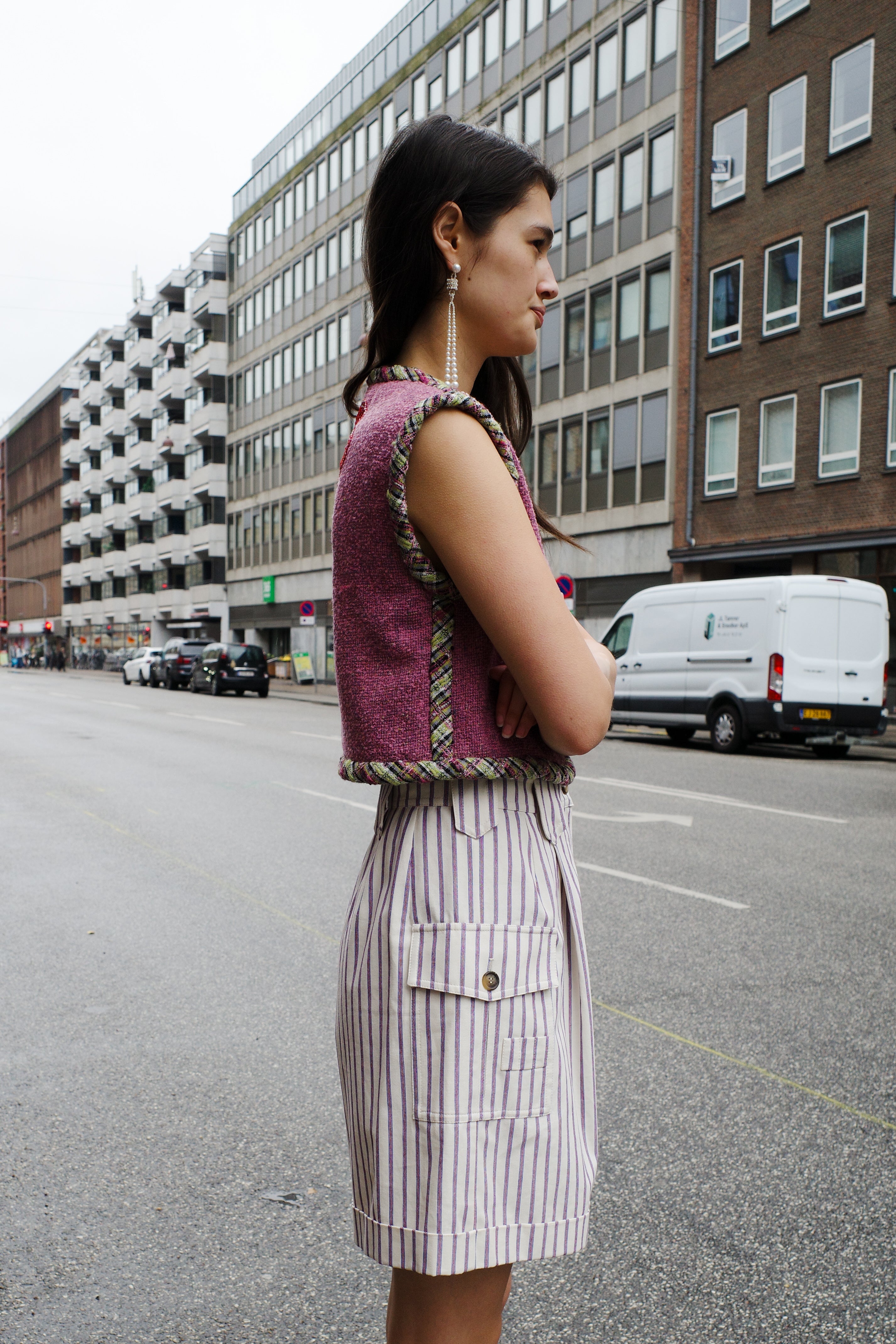 Beatrice Shorts - canvas stripes