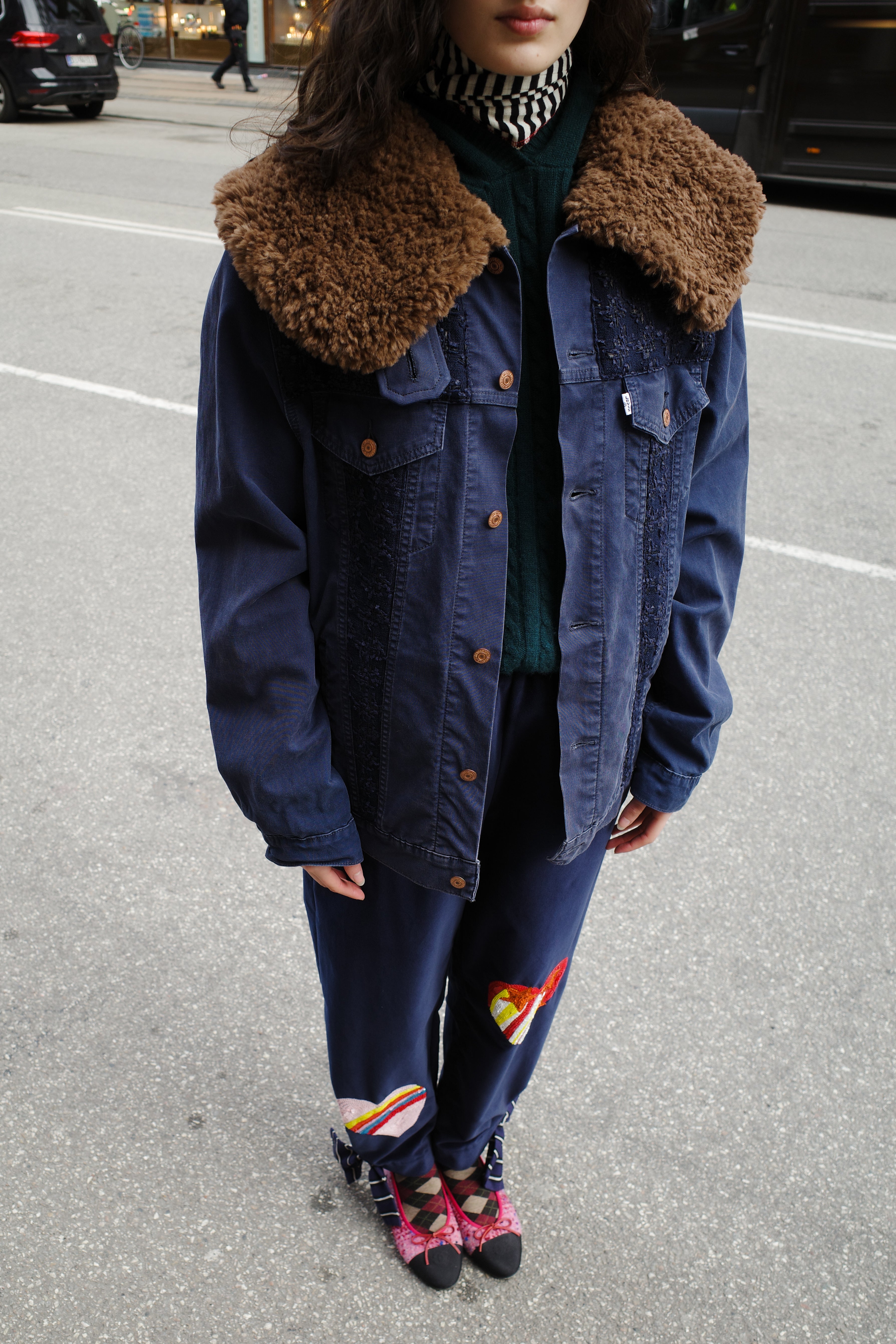 Upcycled Denim Jacket with deadstock Chanel fabric