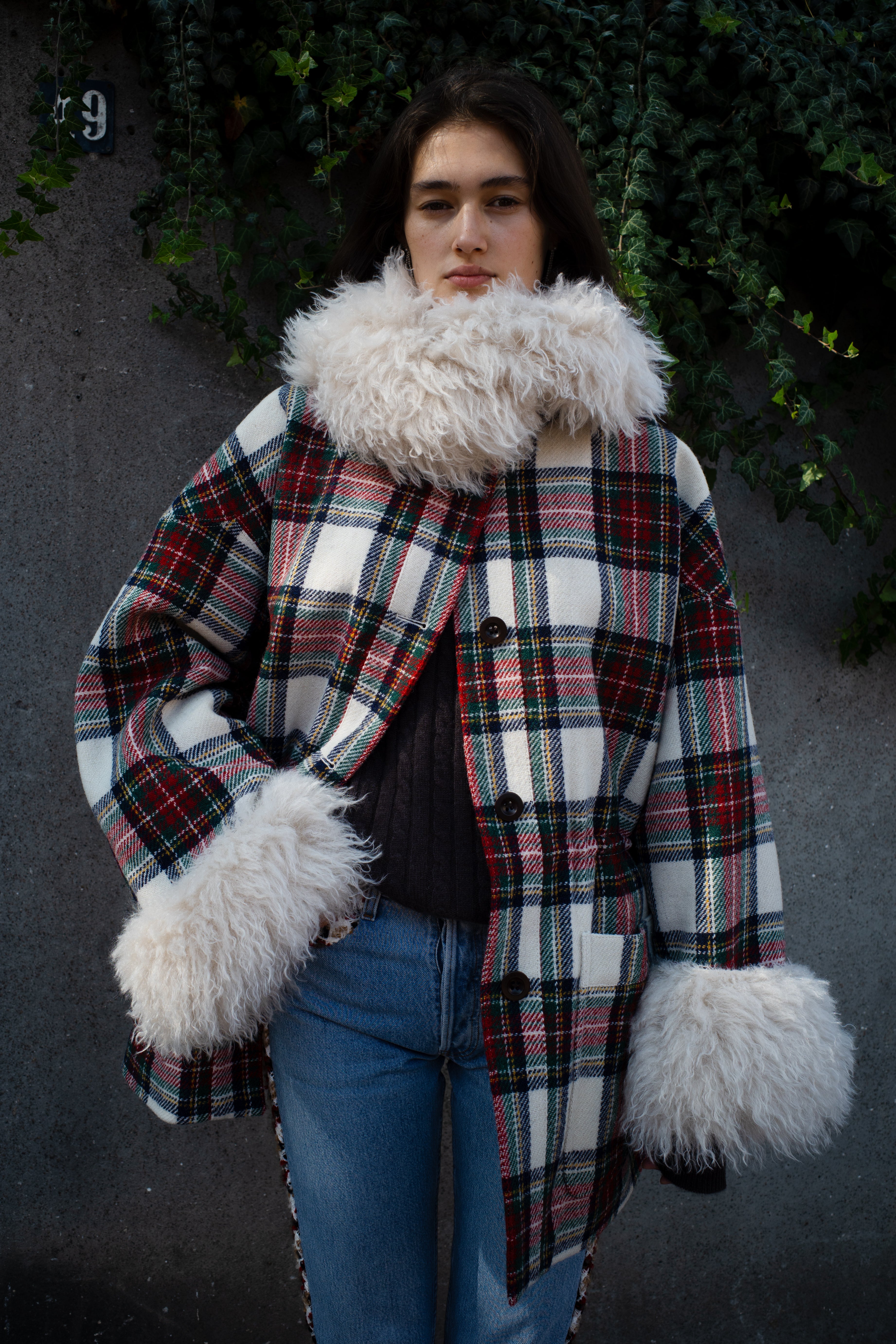 Connie Coat Harris Tweed Red Check