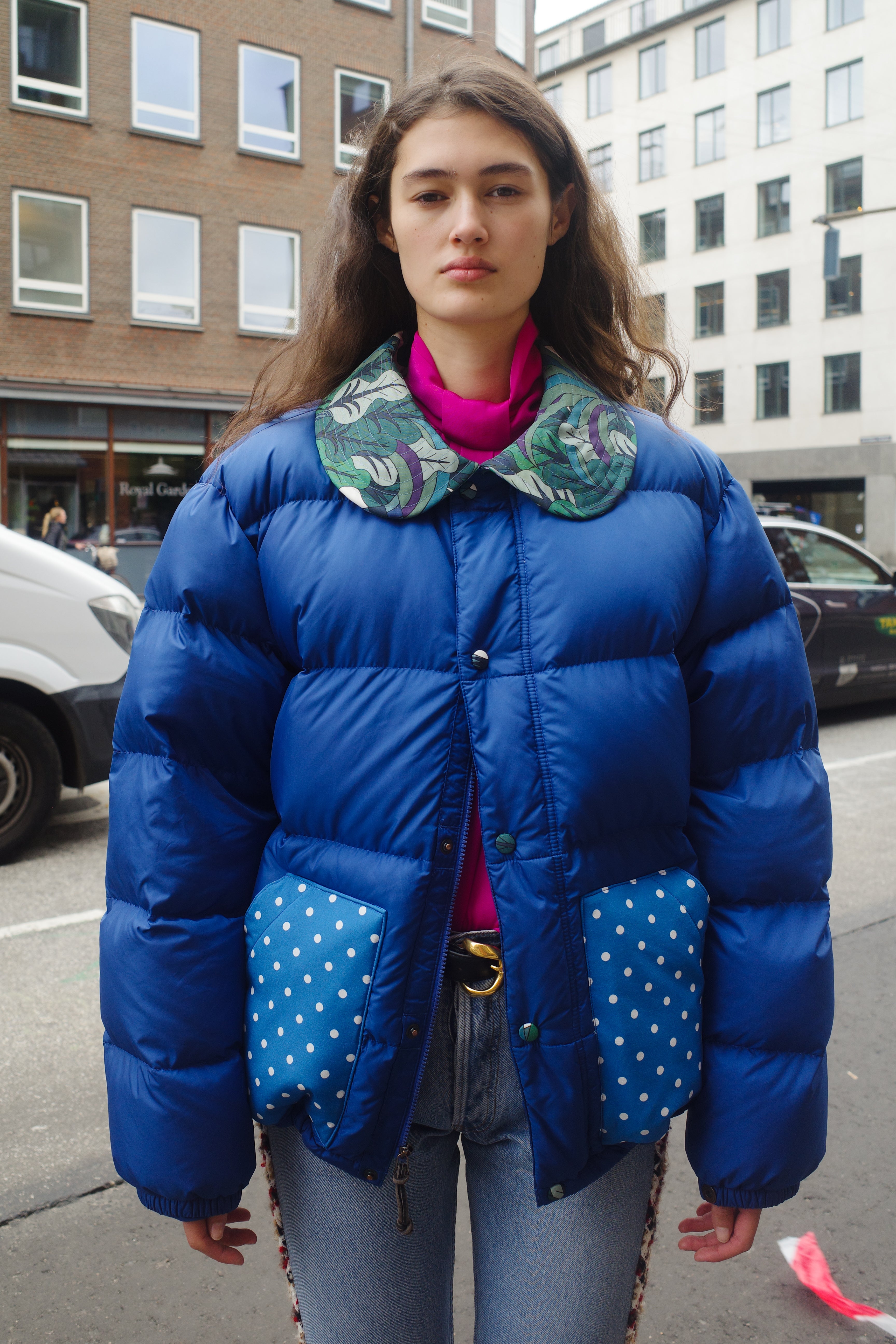 UPCYKLED caro puffer jacket