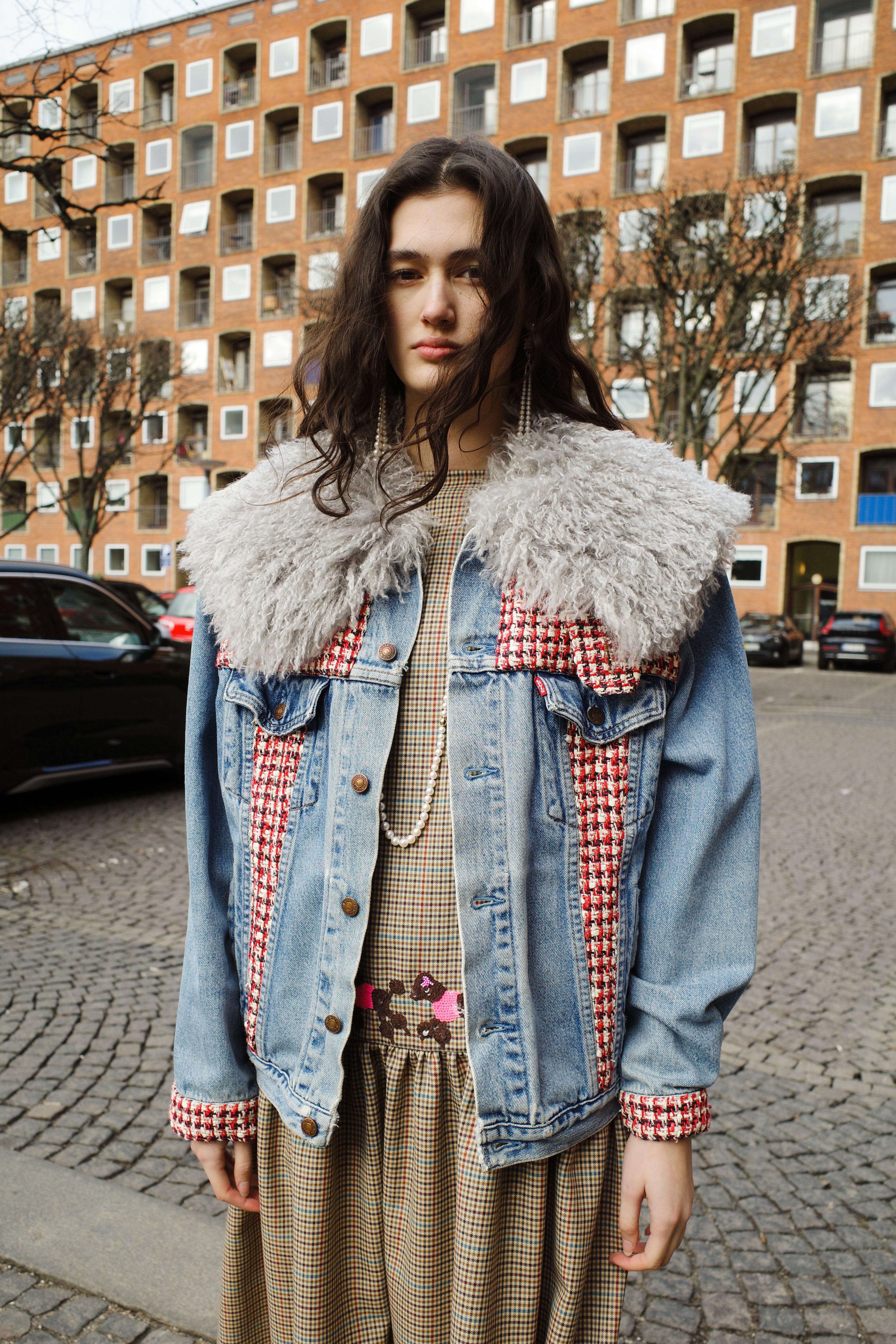 Upcycled Denim Jacket with deadstock Chanel fabric