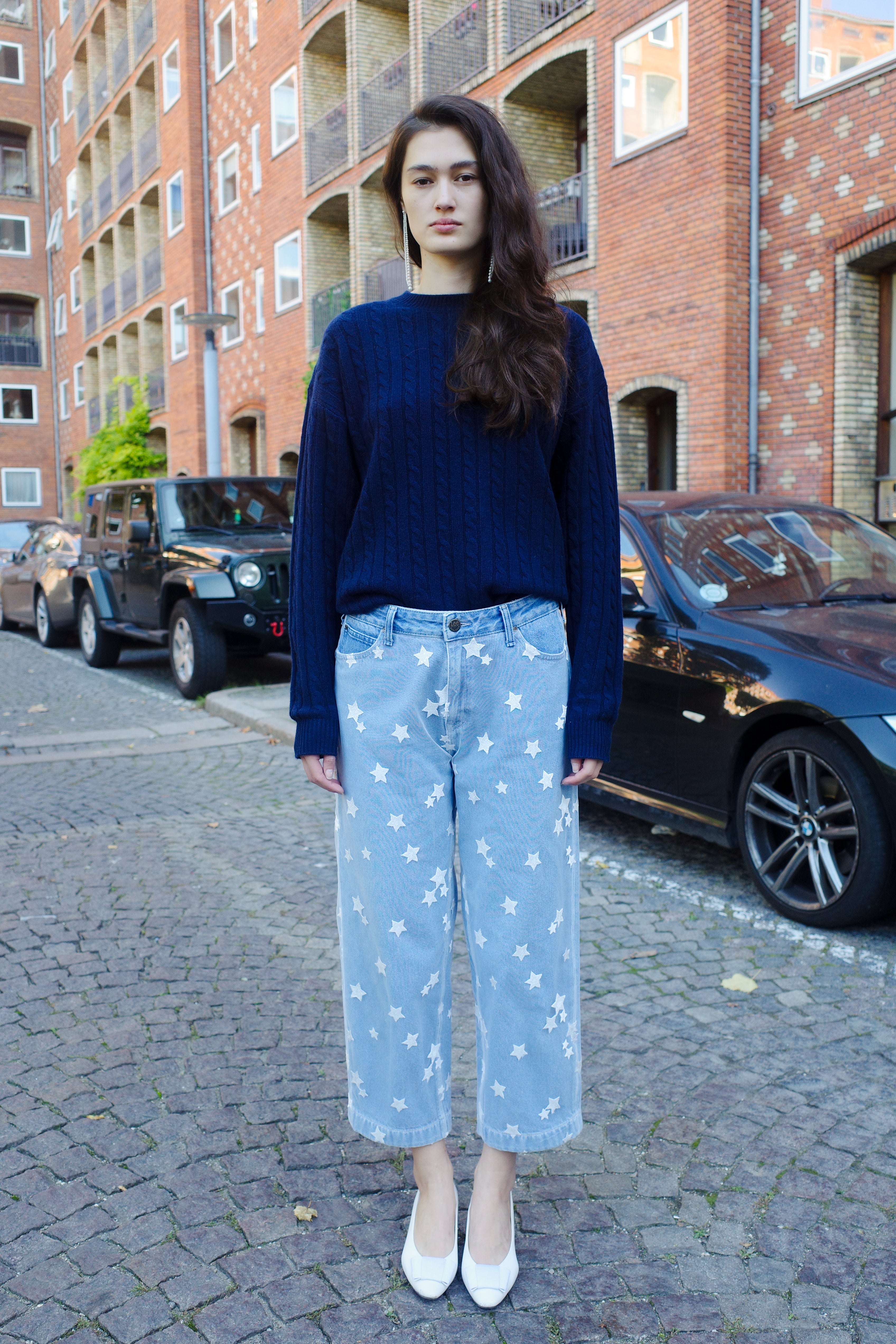 Upcycled denim jeans -  Star Tulle One of a kind