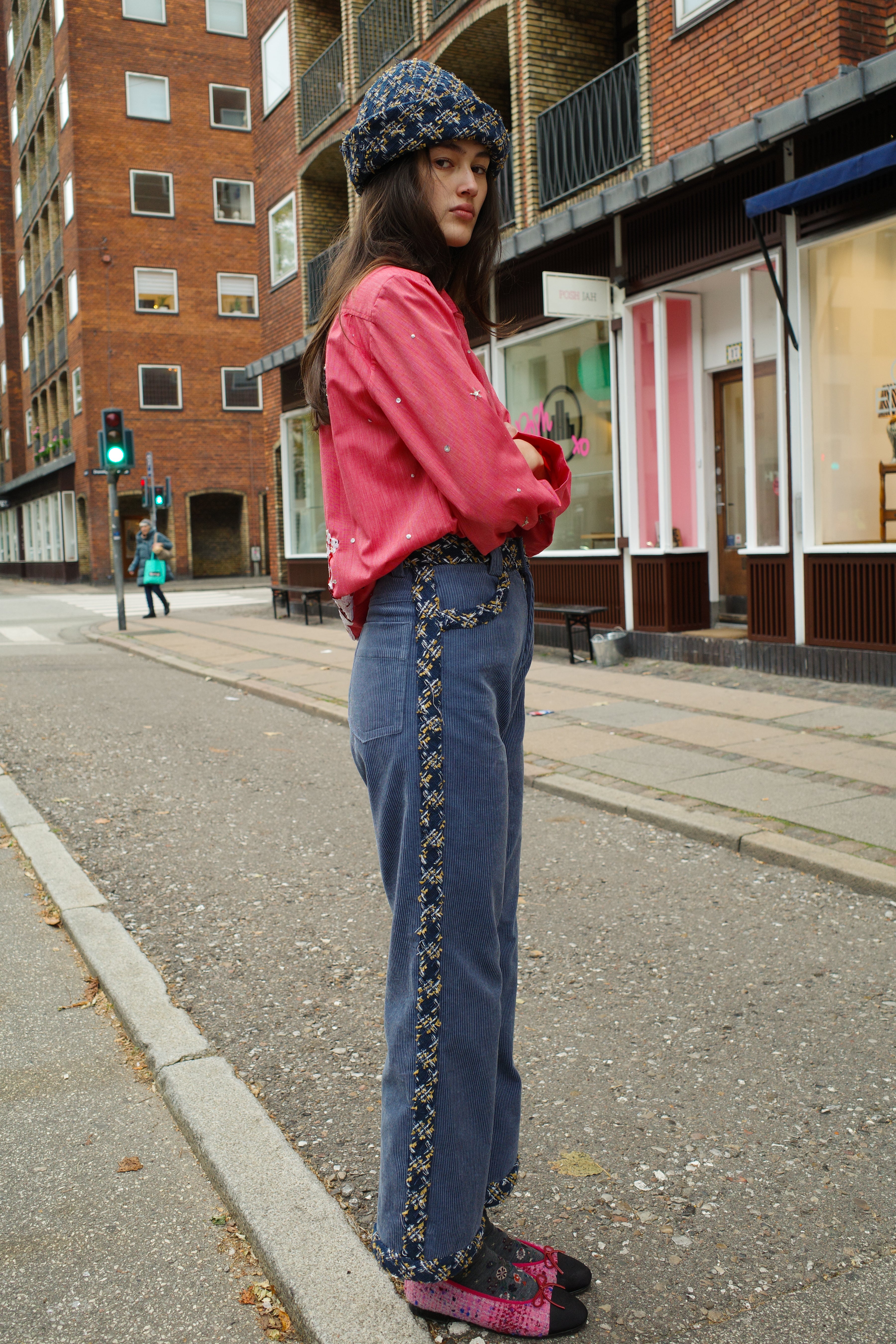 Annika Pants - Blue Edges one-of-a-kind