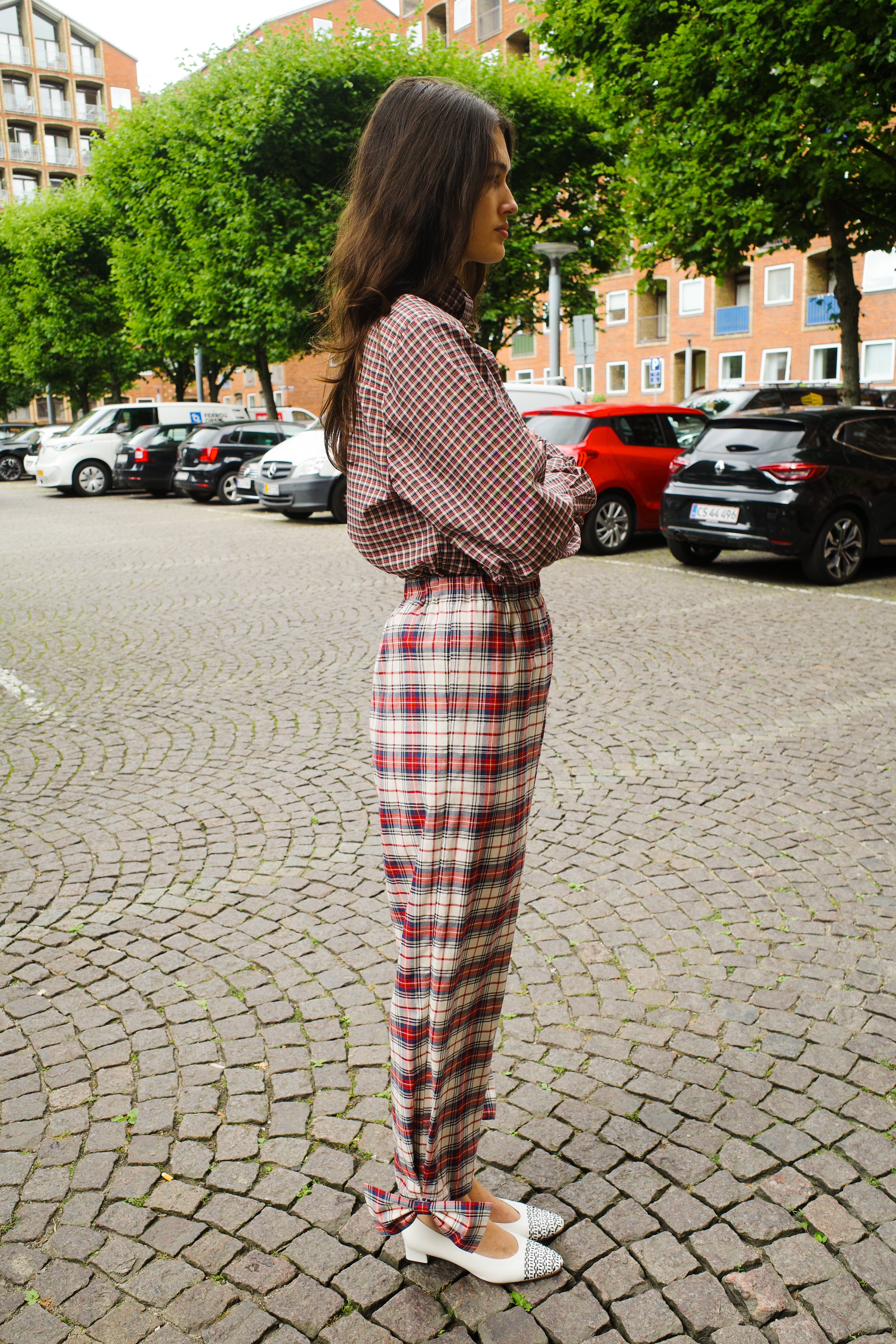 Coco Pants w. Bows Cotton Red/White/Blue/ Check