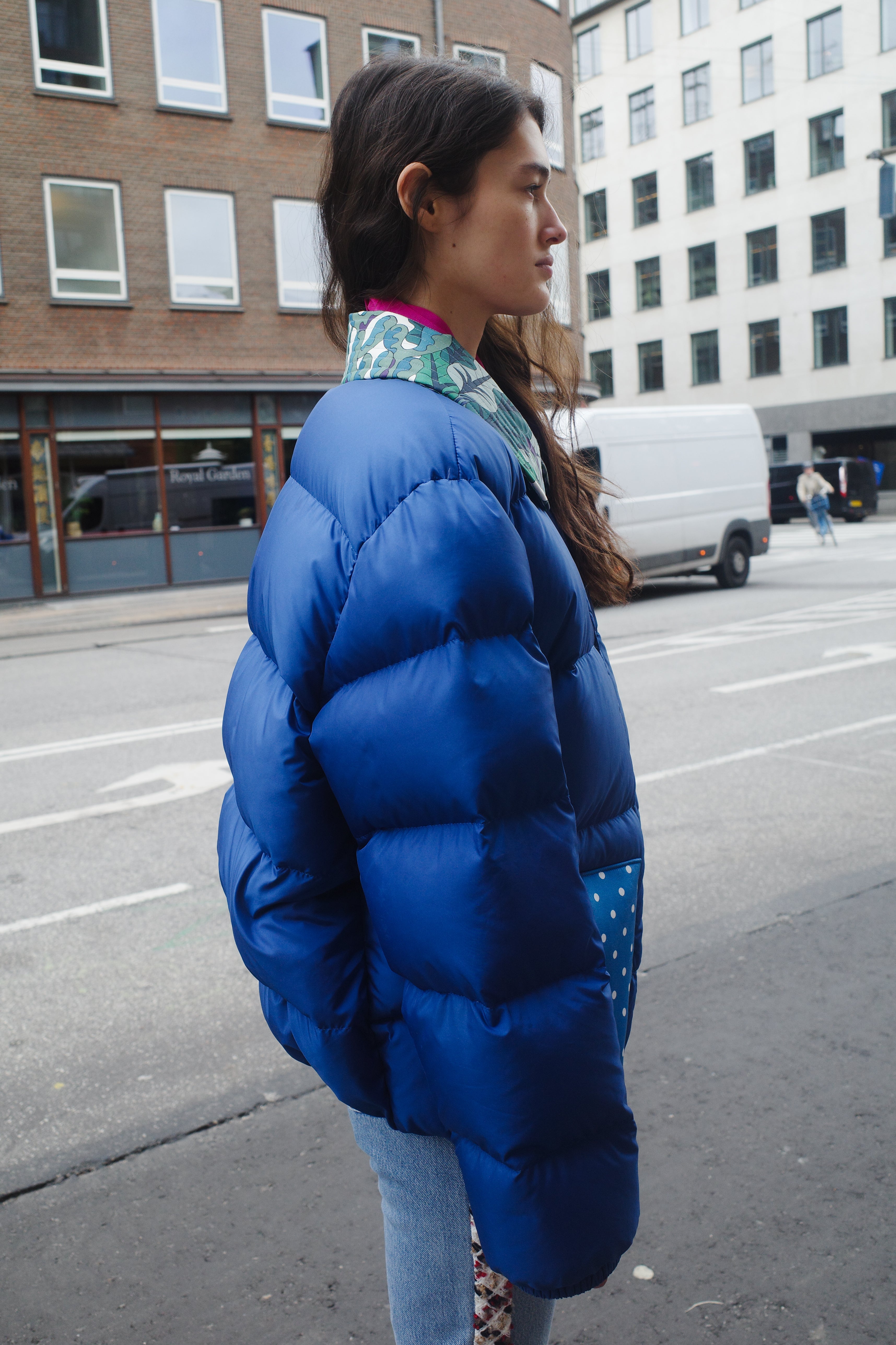 UPCYKLED caro puffer jacket