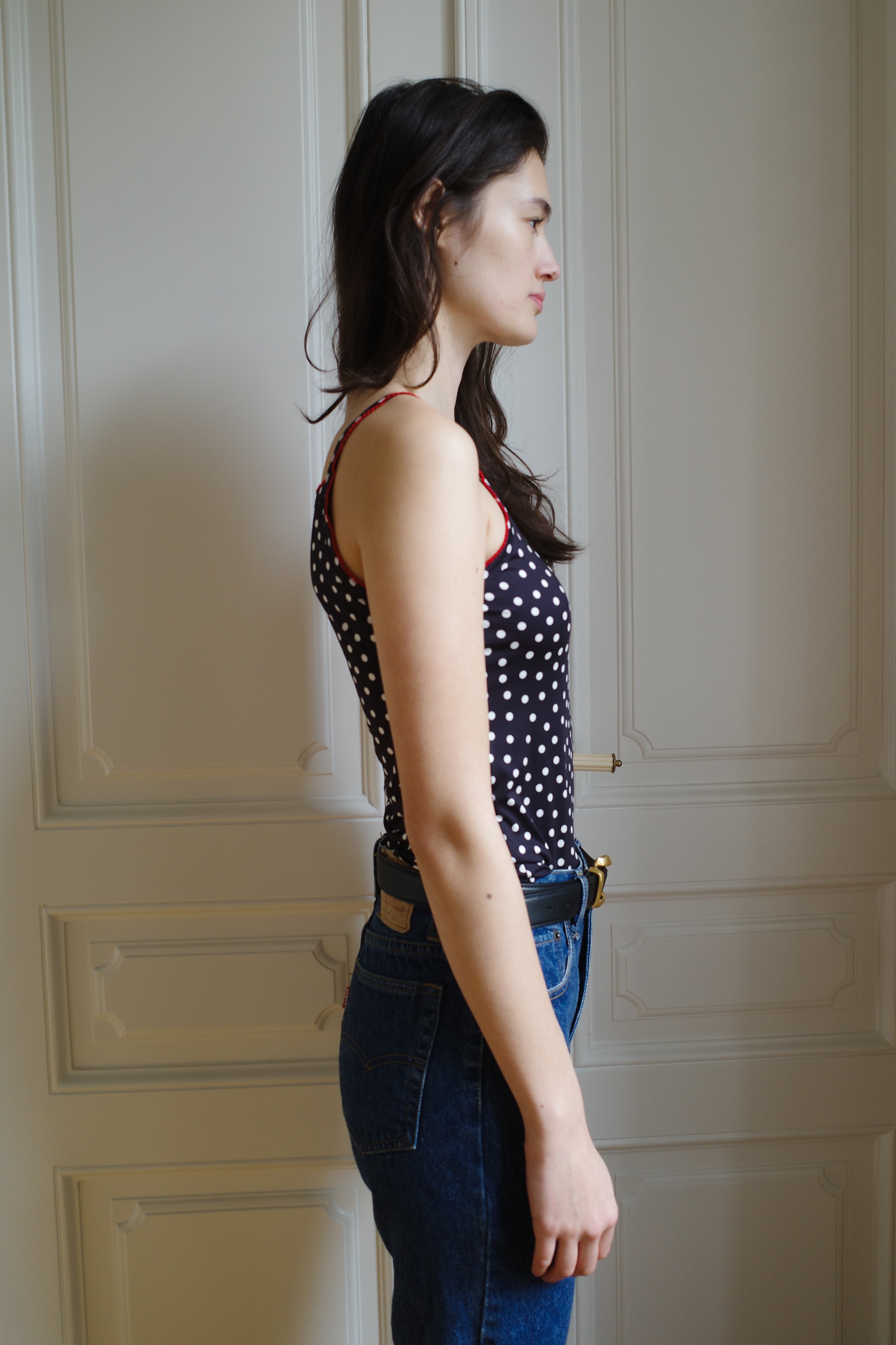 Tank Top Jersey Black Dots