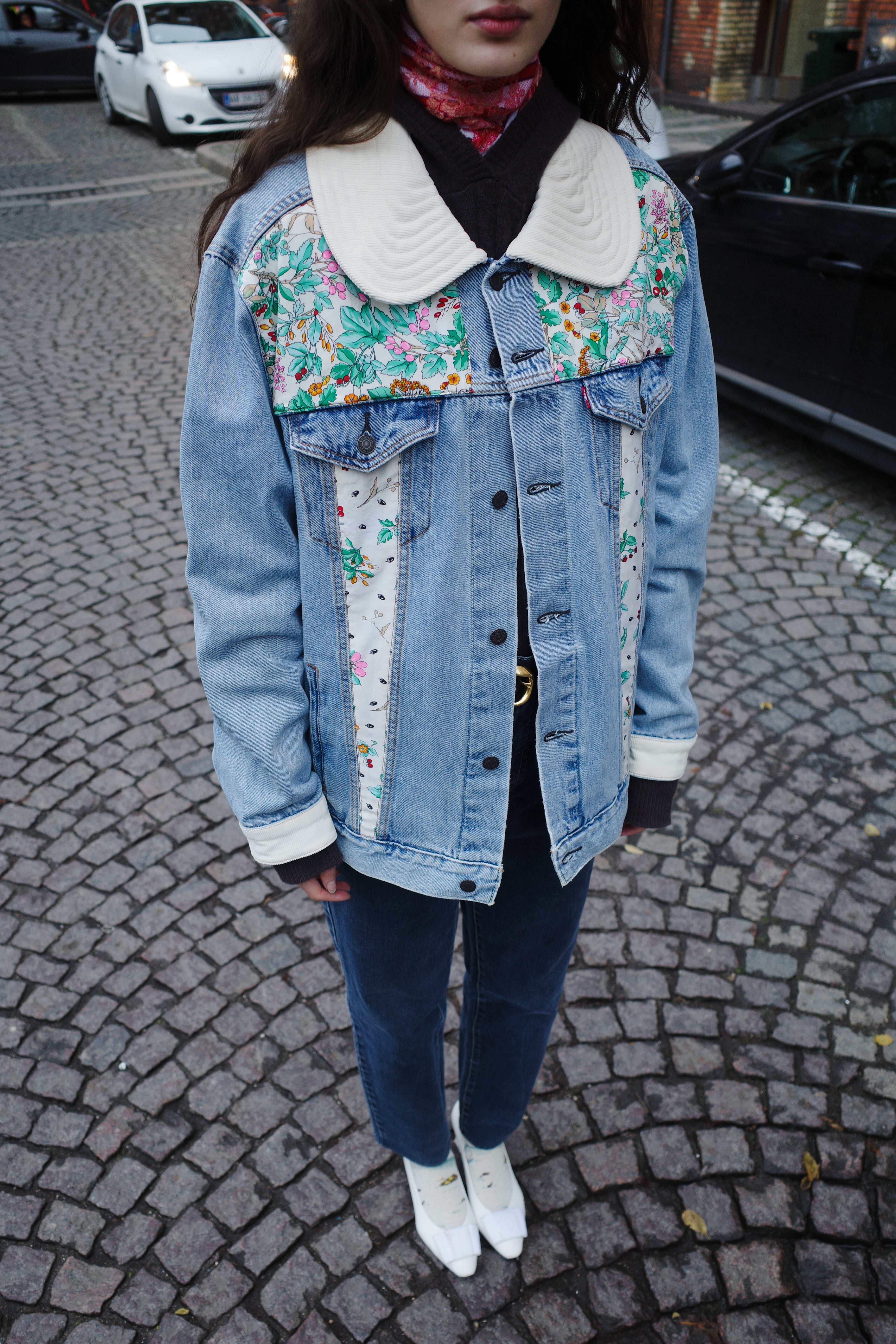 DENIM JACKET FLOWER EMBROIDERY FLORAL