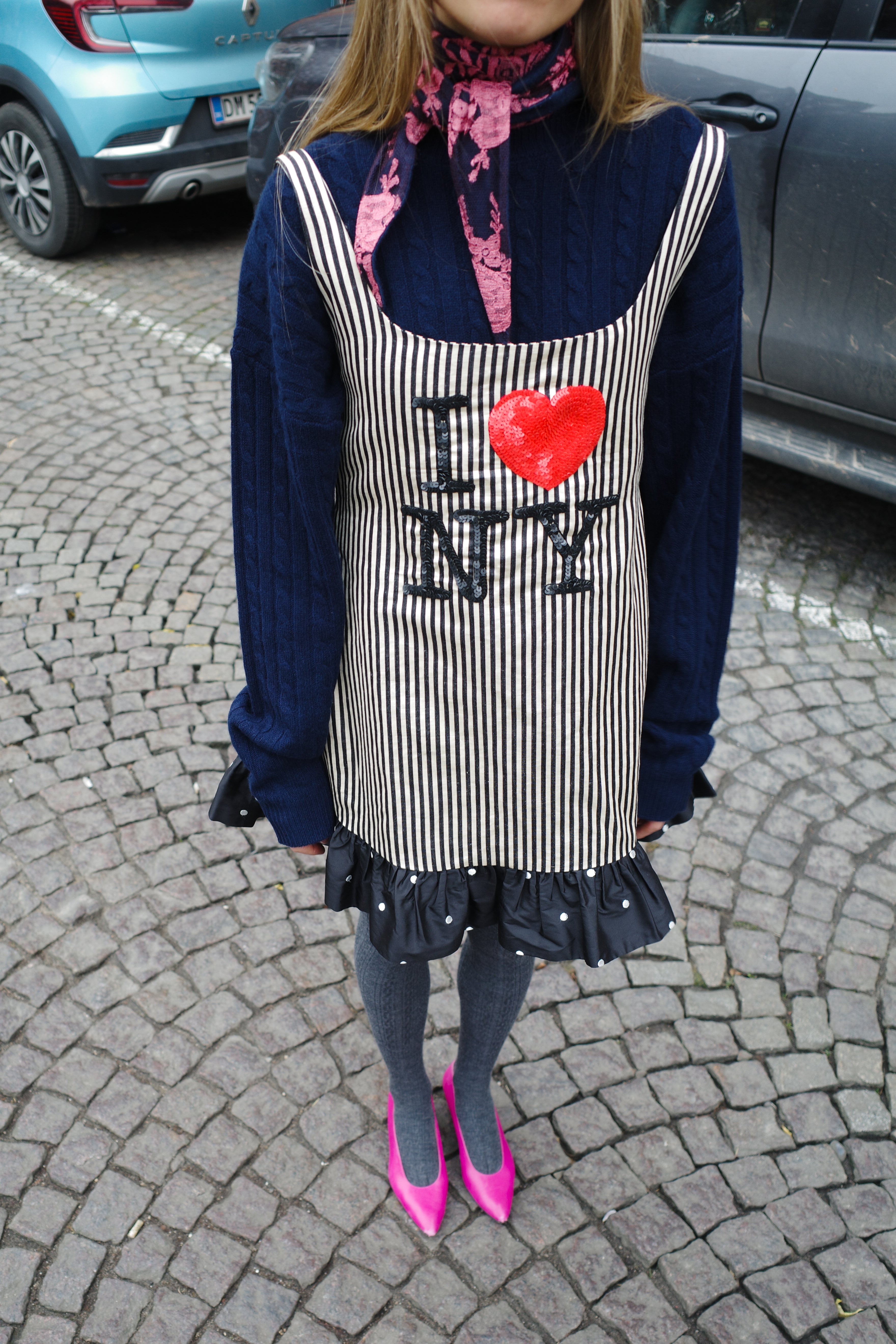 NINA DRESS LINEN MIX / SILK BLACK / WHITE STRIPES