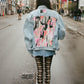 Upcycled Denim Jacket - Painted Abstract