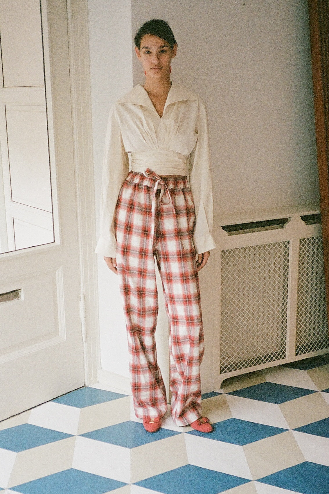 Hannah Pants - Red/White Checkered