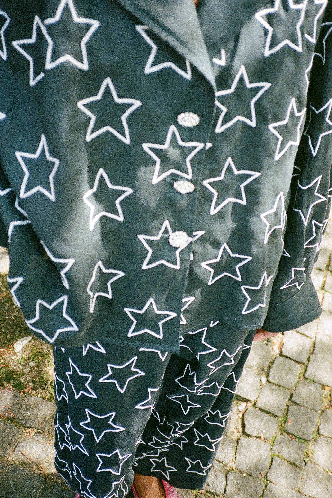 Bonsai Shirt - Navy Linen Big Stars