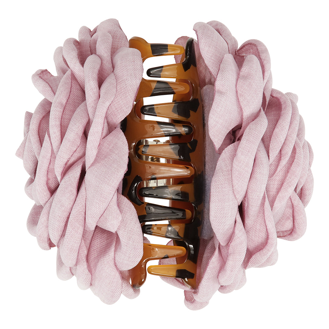 The Rosie Hair Clip in Pale Pink.  Polyester Acetate 12cm wide
